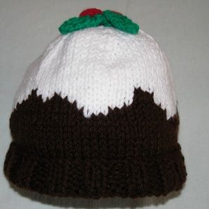 Hand Knitted Pudding New Baby Hat/Size: 12-24 Mos.